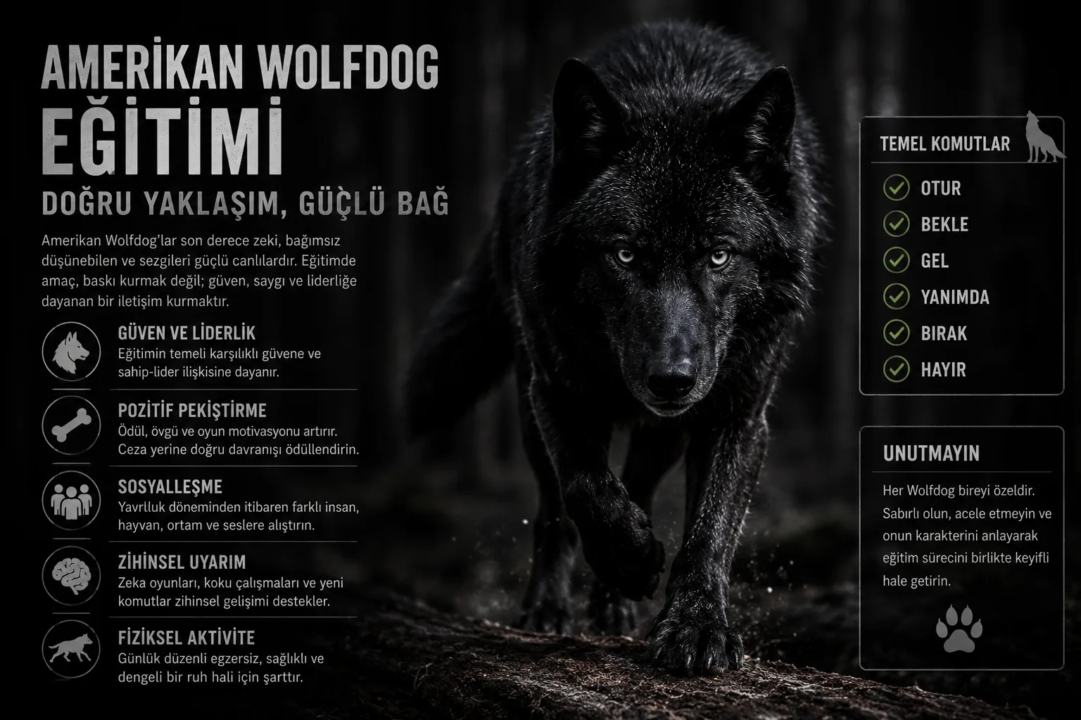 Amerikan Wolfdog Eğitimi | Yavruluk Dönemi, Sosyalleşme ve Temel Komutlar 