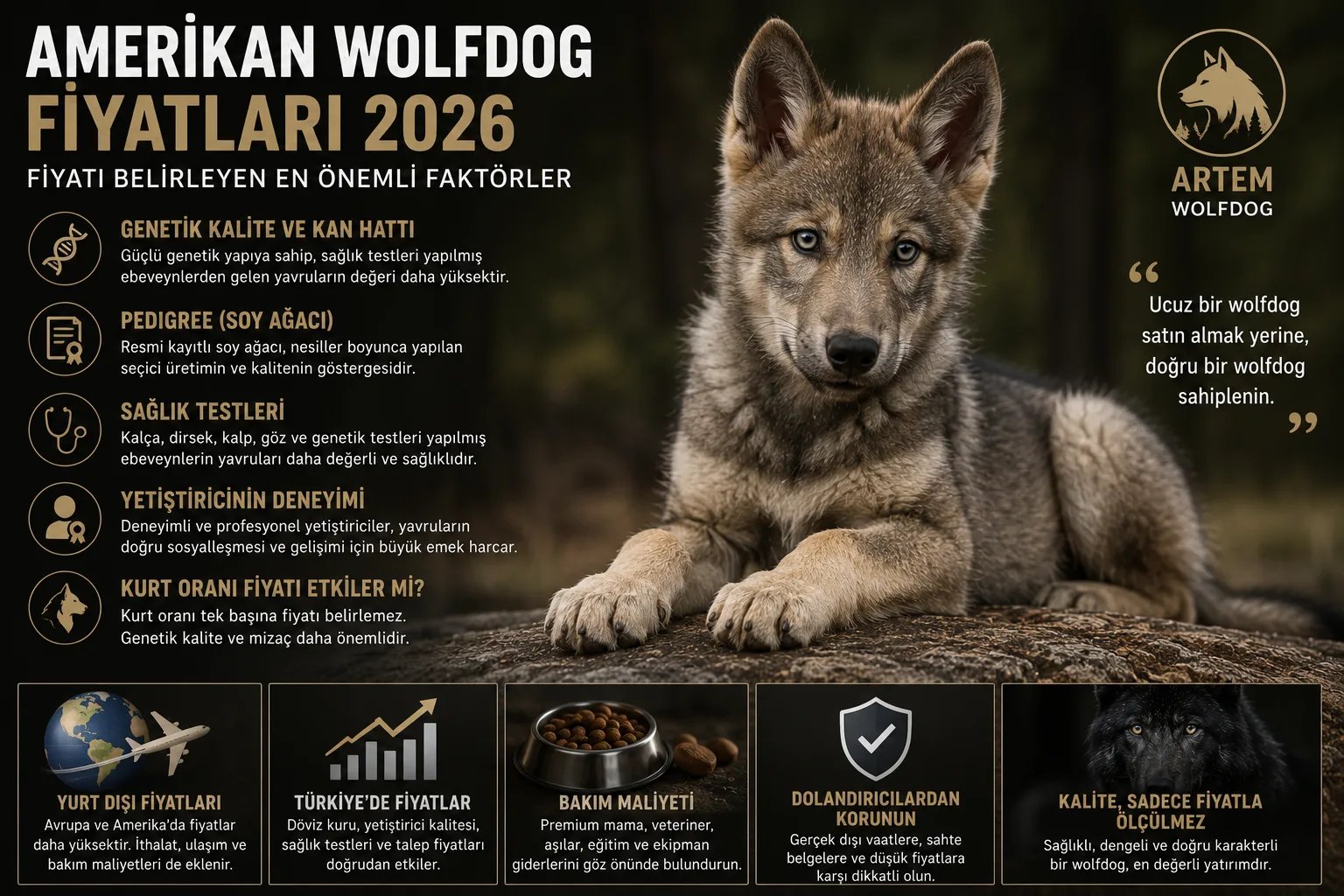 Amerikan Wolfdog Fiyatları 2026 | Fiyatı Etkileyen Faktörler