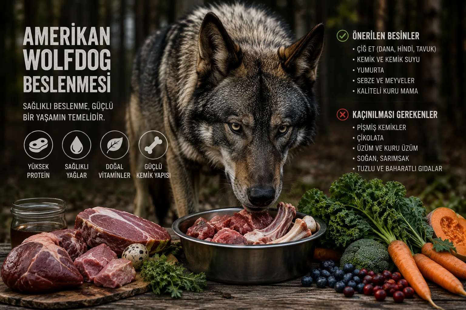 Amerikan Wolfdog Beslenmesi | Ne Yer? Mama mı BARF mı? 2026 Rehberi