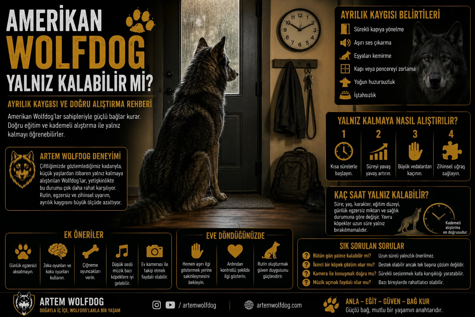 Amerikan Wolfdog Yalnız Kalabilir mi? Ayrılık Kaygısı ve Doğru Alıştırma Rehberi