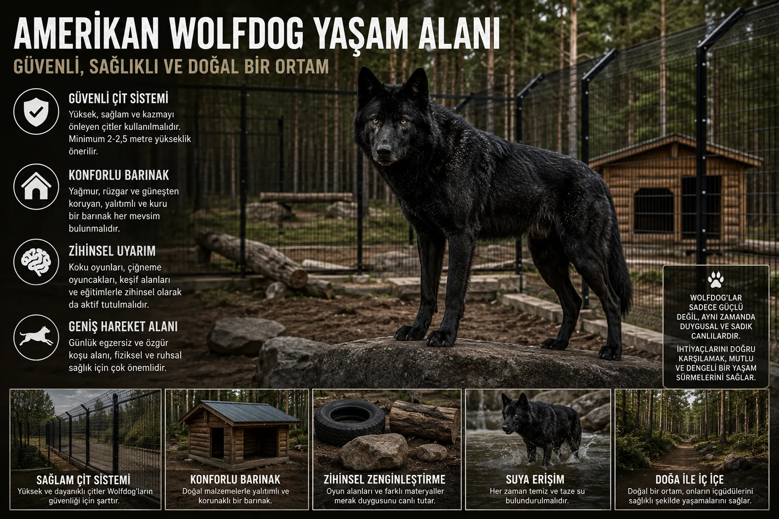 Amerikan Wolfdog Yaşam Alanı Nasıl Olmalı? Güvenli Bahçe ve Barınak Rehberi
