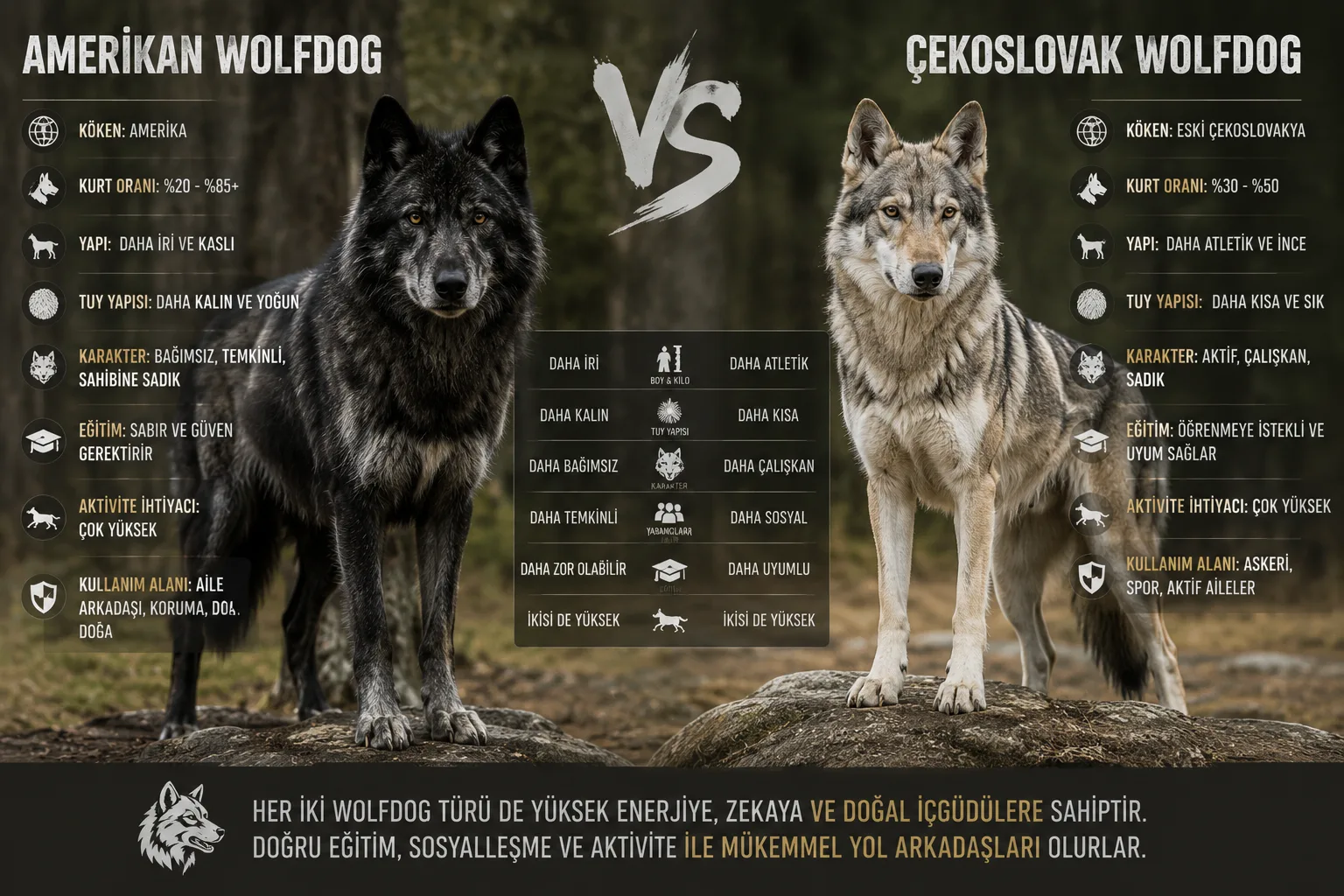 Amerikan Wolfdog ve Çekoslovak Wolfdog Karşılaştırması (2026)